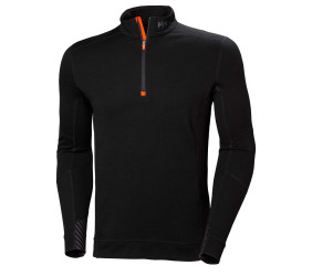 Koszulka termo Helly Hansen Lifa Merino Zip Black