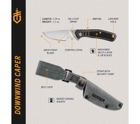 Nóż Gerber Downwind Caper Black BLACK