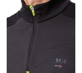 Koszulka termo Helly Hansen Lifa Merino Zip Black
