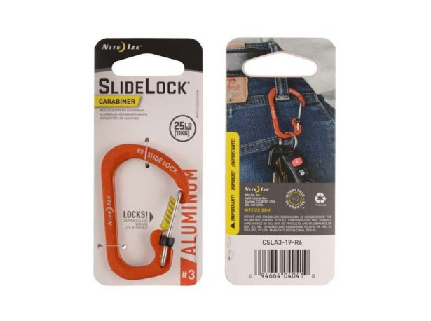 Karabinek SlideLock Carabiner Aluminum Pomarańcz