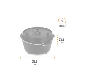 Żeliwny Kociołek Holenderski z Nóżkami Petromax 9