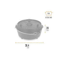 Żeliwny Kociołek Holenderski z Nóżkami Petromax 6