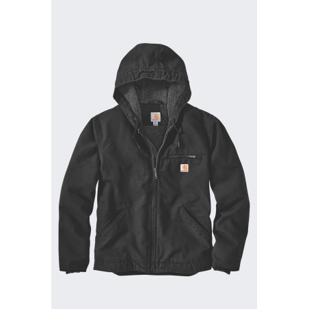 Kurtka Carhartt Washed Duck Sherpa Lined Black