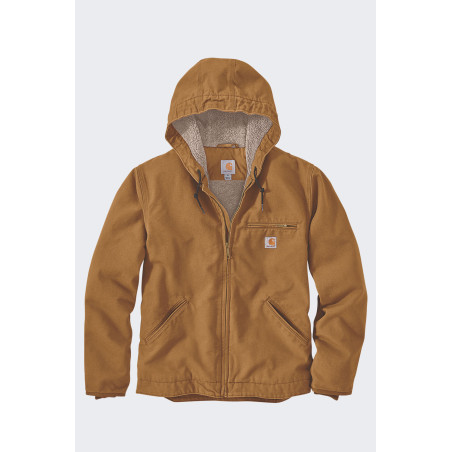 Kurtka Carhartt Washed Duck Sherpa Lined Brown