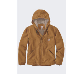 Kurtka Carhartt Washed Duck Sherpa Lined Brown