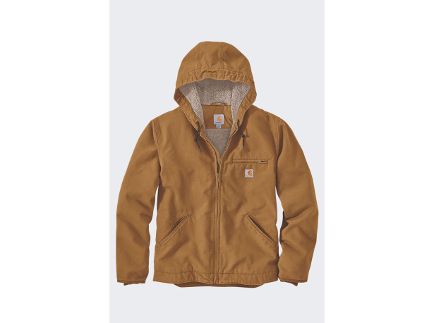 Kurtka Carhartt Washed Duck Sherpa Lined Brown