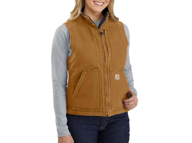 Damska Kamizelka Carhartt Sherpa Lined Mock Brown