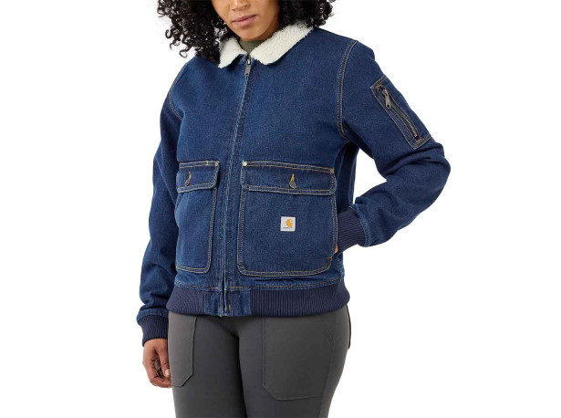 Damska Kurtka Carhartt Rugged Denim Sherpa Beech