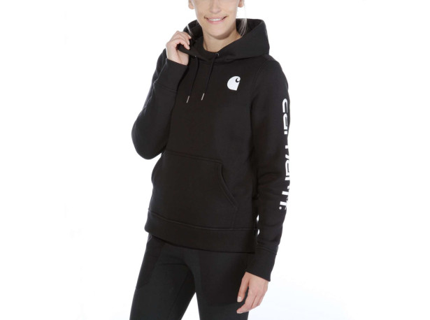 Bluza Carhartt Clarksburg Sleeve Logo Hooded Black