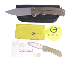 Nóż CIVIVI Cogent Green Micarta, Silver Bead Blast