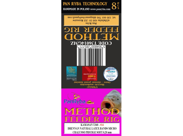 Przypon Method Feeder rozmiar 14 / Gumka Pan Ryba