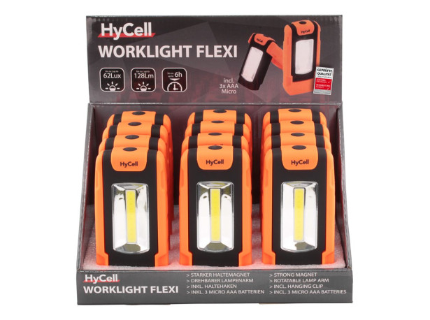 Lampa warsztatowa HyCell COB LED Flexi 3xAAA