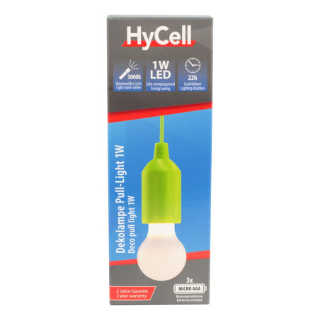 Lampa LED HyCell PL1W 25 lm 3xAAA zielona