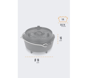 Kociołek Żeliwny z Nóżkami Petromax 1,6 L 13 Os