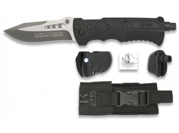 Nóż K25 19588 Tactical Black Titanium