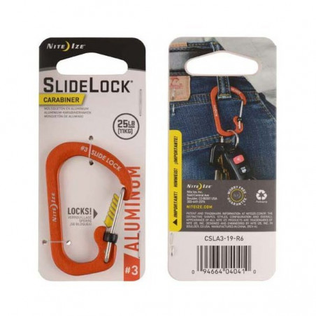 Karabinek SlideLock Carabiner Aluminum Pomarańcz