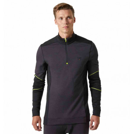 Koszulka termo Helly Hansen Lifa Merino Zip Black