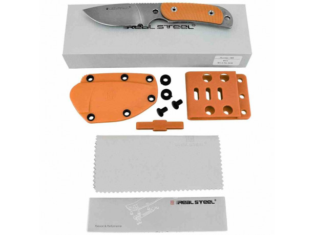 Nóż Real Steel Hunter 165 Orange G10, Stonewashed