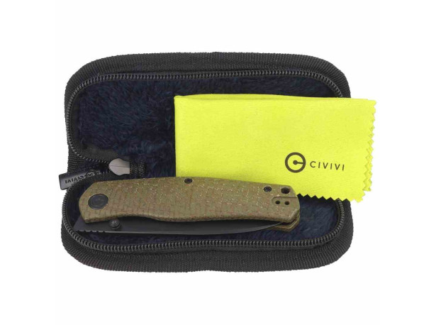 Nóż Civivi Sokoke Green Burlap Micarta, Black Ston
