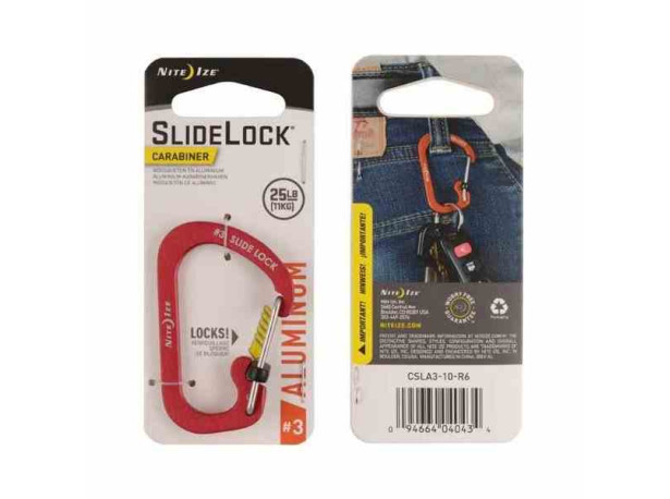 Karabinek Nite Ize SlideLock Aluminum Red