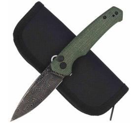Nóż CIVIVI Altus Green G10, Black Damascus (C20076