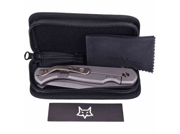 Nóż FOX Eastwood Tiger Sandblasted Titanium, Coars